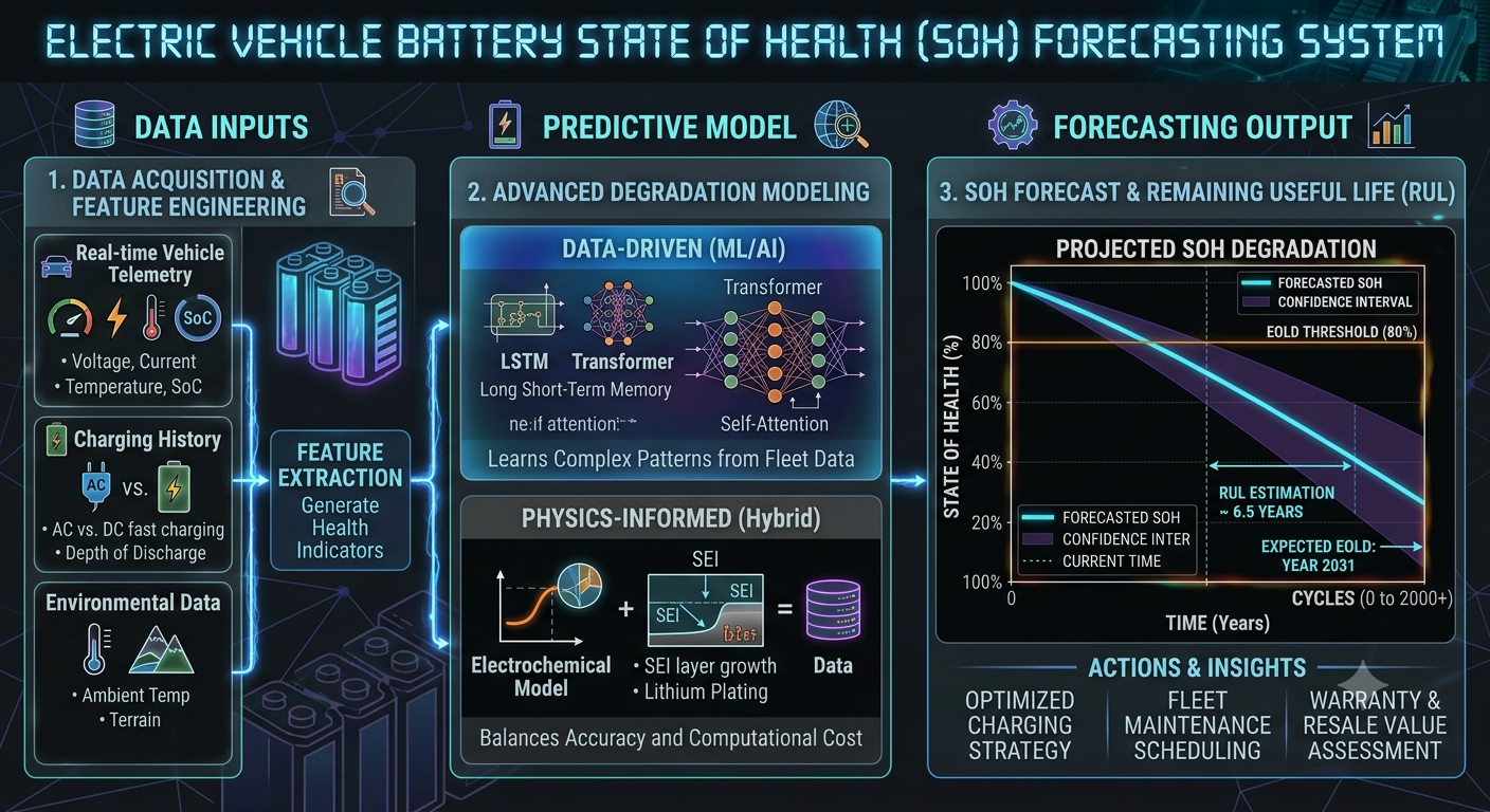 EV Battery State of Health Forecasting system diagram