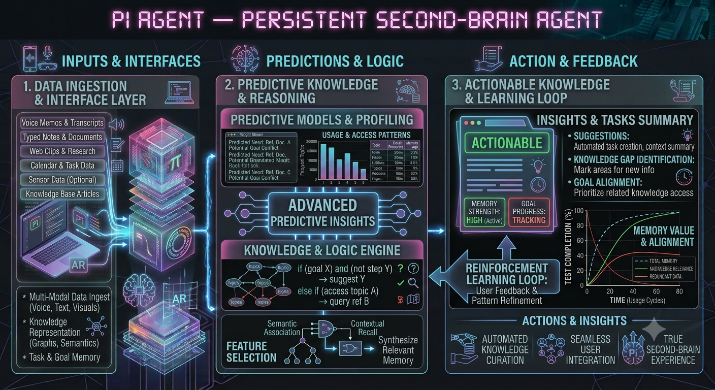 Pi Agent Persistent Second-Brain Agent system diagram